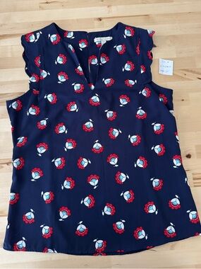 41 Hawthorne Dawney Scallop Sleeve Blouse